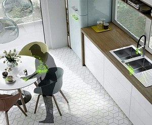 illustration showing virus in kitchen