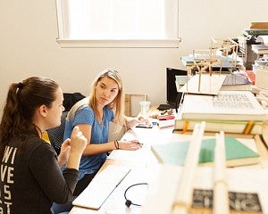 students present work