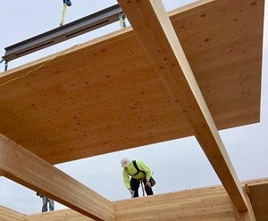 construction with mass plywood panels