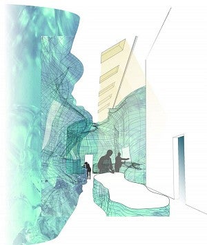 drawing of building interior