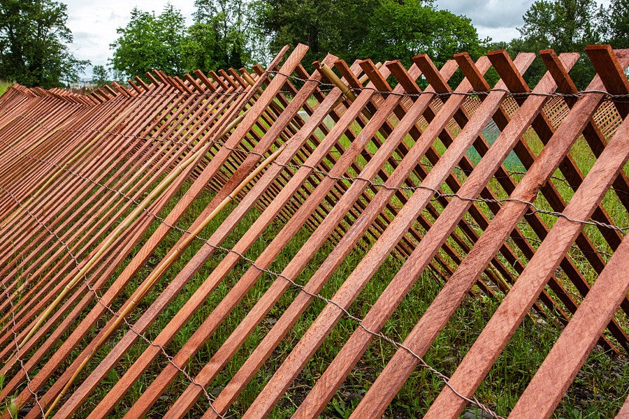 Close-up of art installation at the Fuller Initiative Land Lab