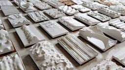 A photo of a topographical architecture exhibit