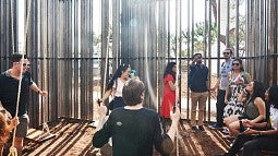 Photo of Sami Chahan and group at the Pakistan Pavillion at the Venice Biennale