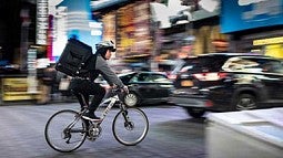 Biker in an urban setting
