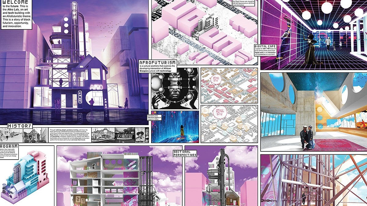 student architectural rendering of the AfroLab