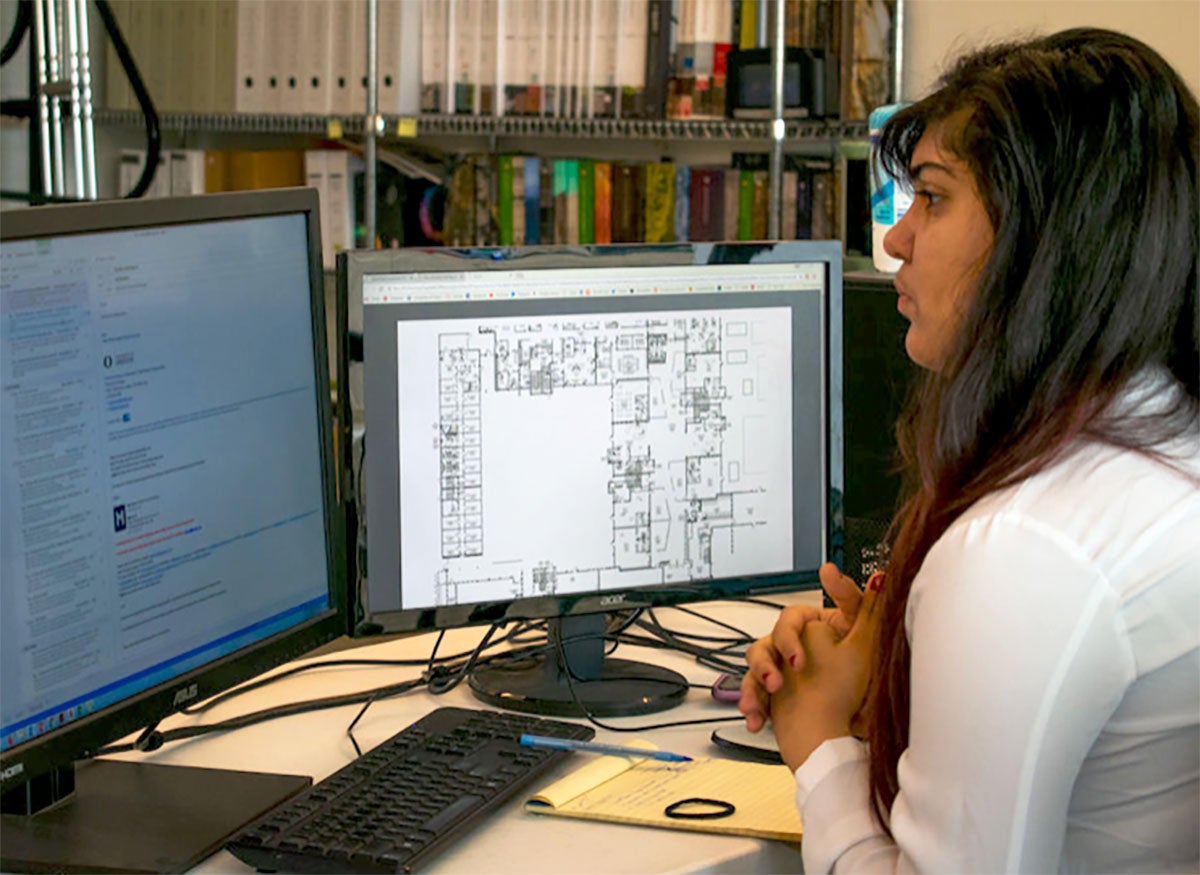 Woman working at computer