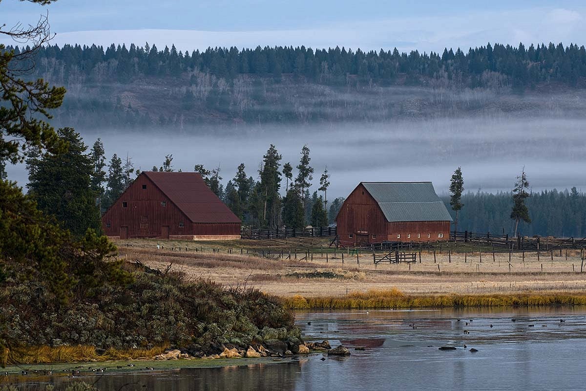 Railroad ranch viewed from a distance.