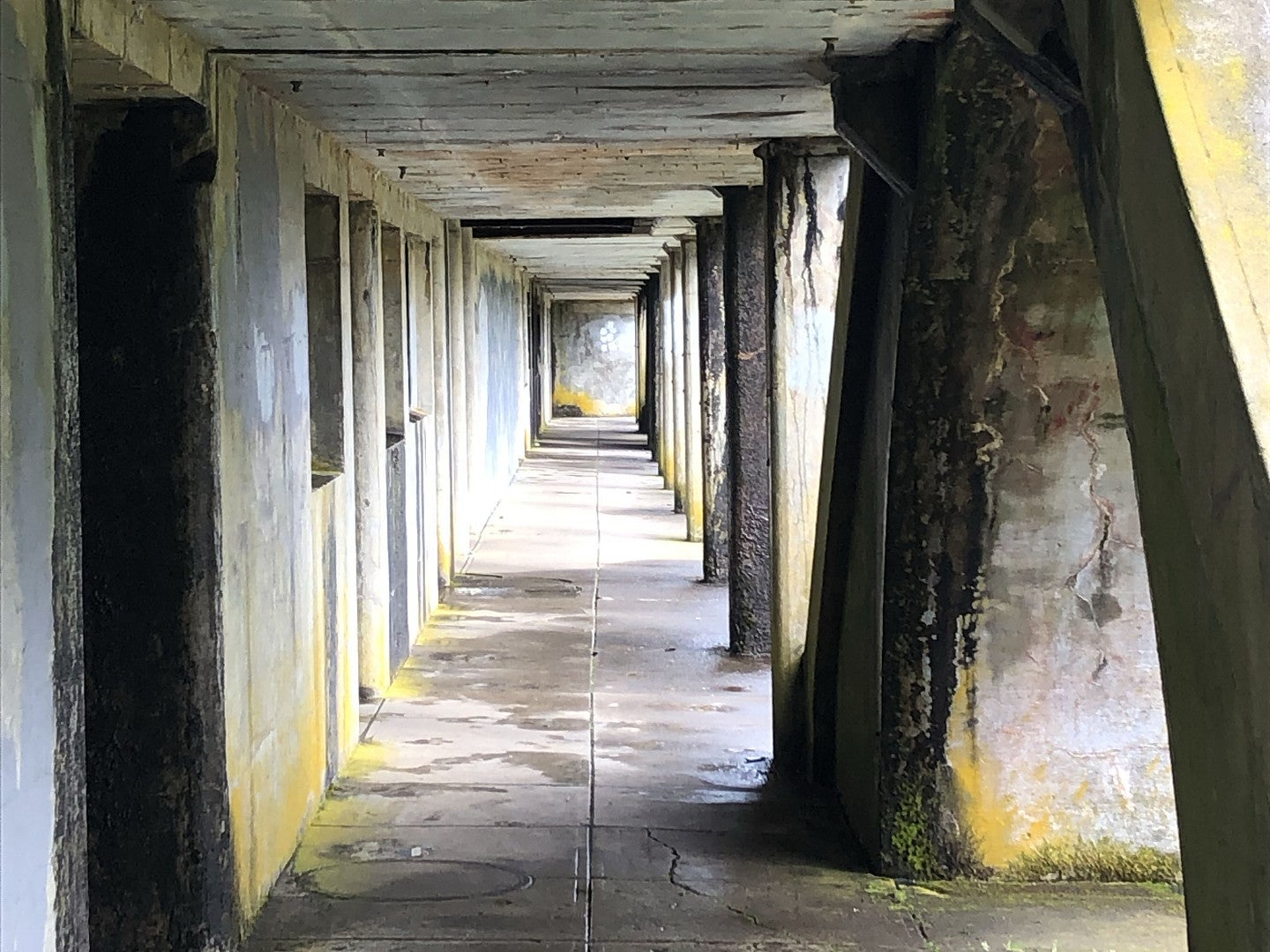 Photo of the interior of Ft Stevens battery.