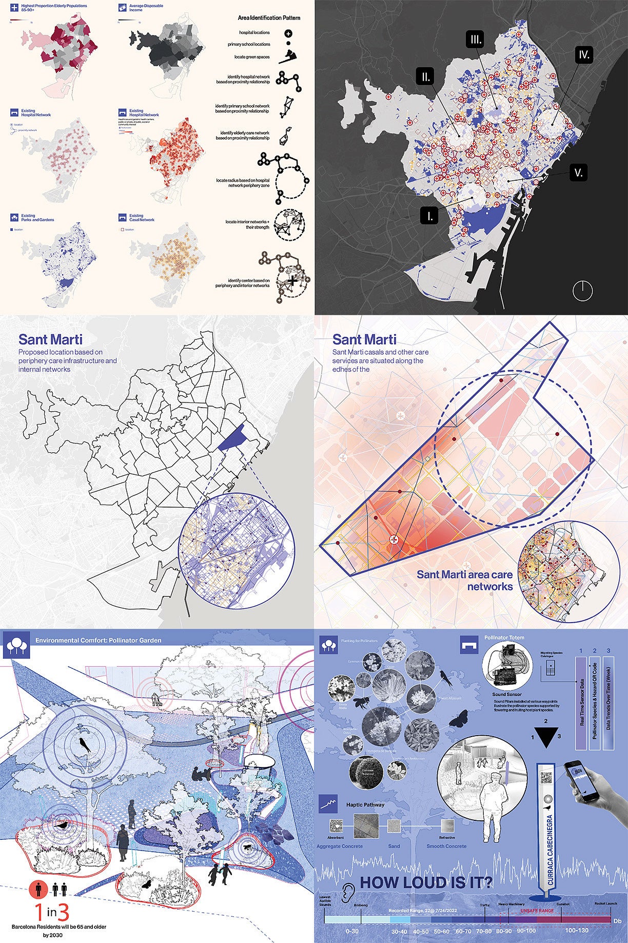 Composite of multiple studio pieces from the Barcelona urban design studio. 