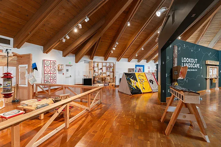 Shows a view of the entire exhibition for Lookout Landscape. 