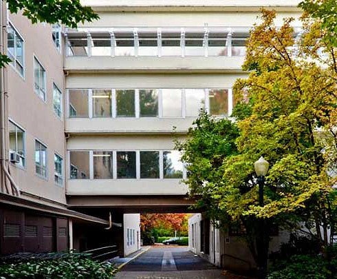 building with underpass