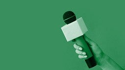 Photograph of a tv microphone. 