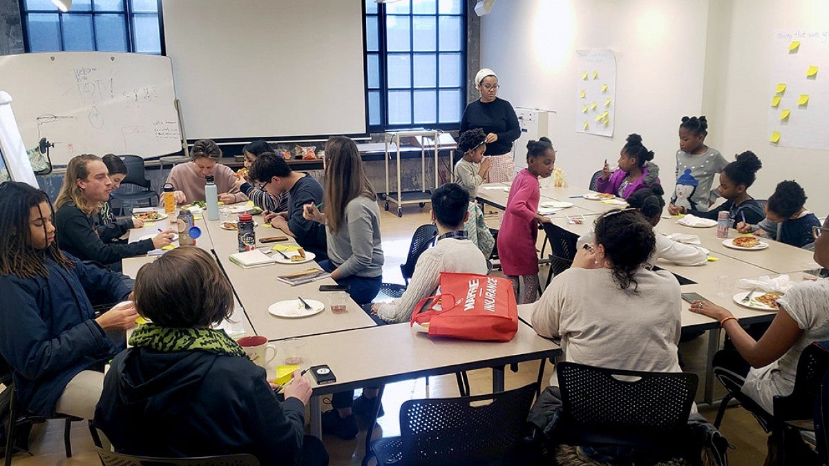 Photo of people in a classroom